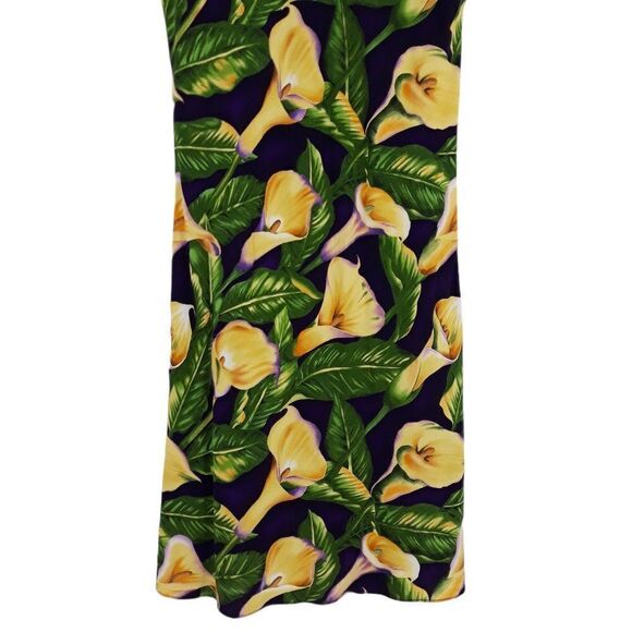 Vtg 80's Hilo Hattie Dress Hawaiian Sleeveless Shift Calla Lily Purple Sz XS - Picture 7 of 9